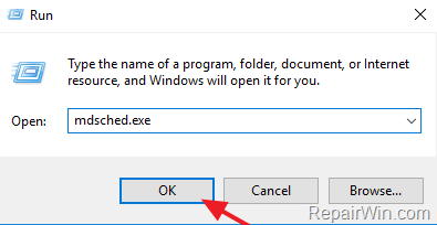 Chọn Restart now and check for problems (recommended)