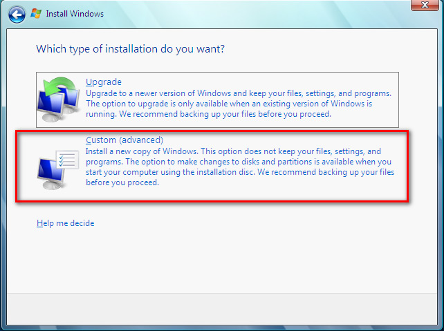 Chọn phân vùng ổ đĩa cài đặt Windows 7