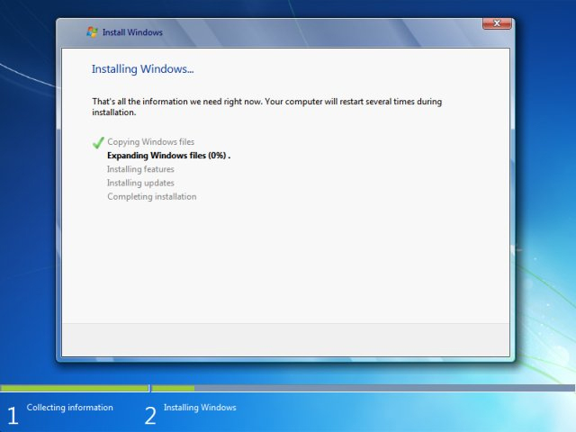 Thực hiện thiết lập Windows 7