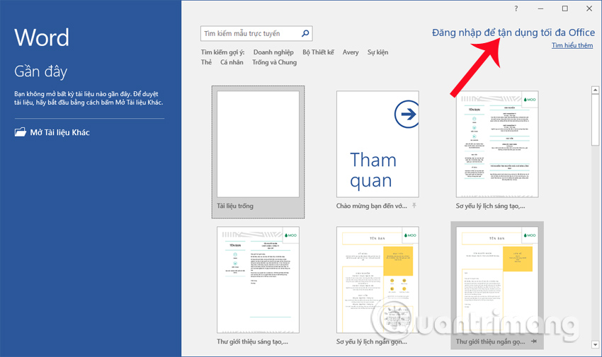 Nhập địa chỉ email trong bộ Office