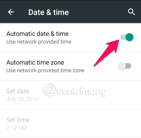 Thay đổi cài đặt ngày và giờ trên Android