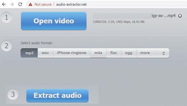 Công cụ trực tuyến Audio Extractor