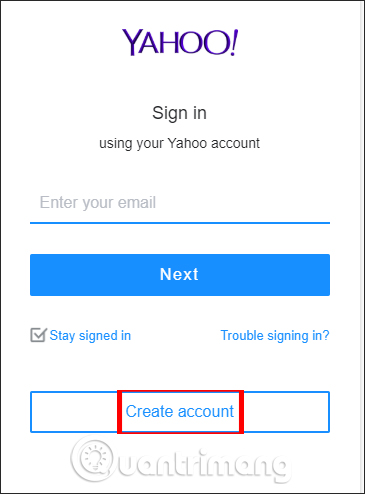 Nhập thông tin tạo Yahoo!Mail