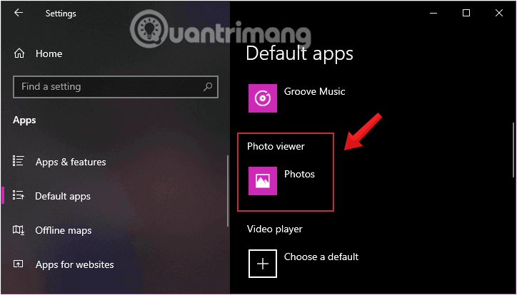 Chọn Windows Photo Viewer là ứng dụng xem ảnh mặc định