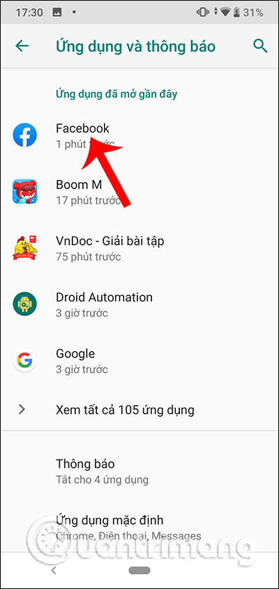 Chỉnh thông báo Facebook