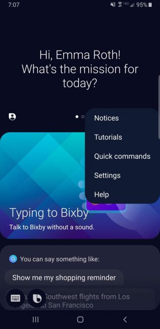 Nhấn Tutorials > What Bixby can do > See all services