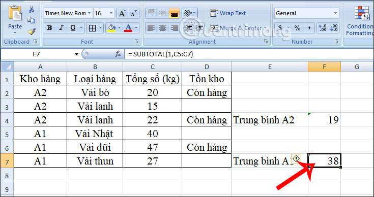 Tính trung bình