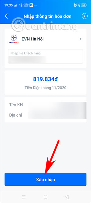 Số tiền cần trả