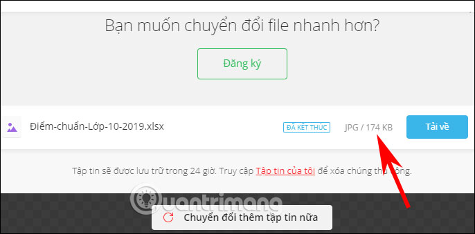 Tải ảnh trên Convertio