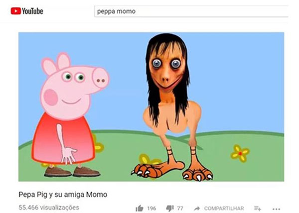 Momo còn xuất hiện trên ứng dụng Youtube Kids, len lỏi vào các video hoạt hình