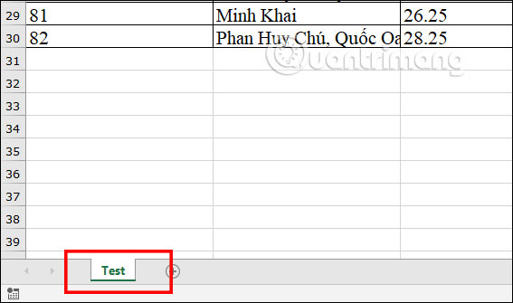 Giữ lại sheet