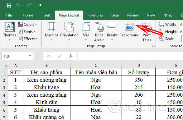 Chọn Background