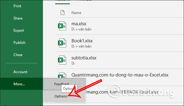 Excel Options