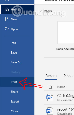Print trong Word