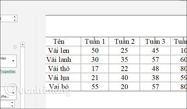 Chế độ in hiện đường lưới