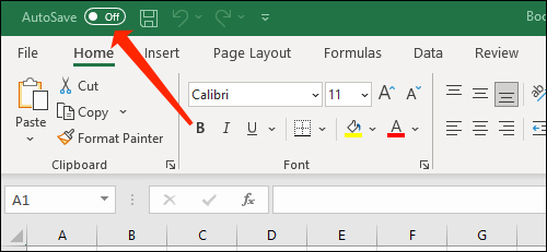 Bật AutoSave