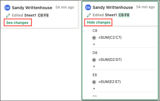 Xem chi tiết nội dung thay đổi 