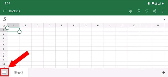 Bấm  vào biểu tượng ở góc dưới cùng bên trái