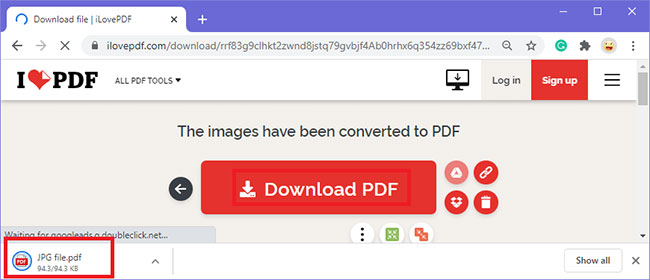 Nhấp vào nút Download PDF để tải xuống file đã chuyển đổi