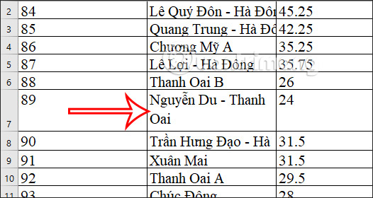 Chỉnh nội dung ô trong Excel