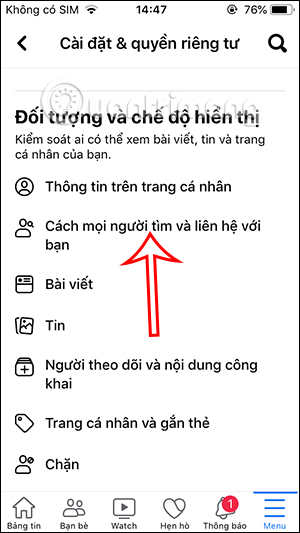 Cách liên hệ trên Facebook