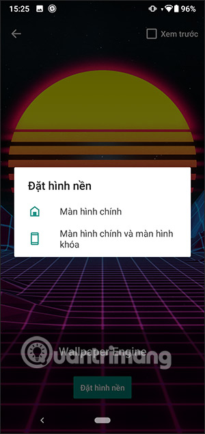 Chọn kiểu hình nền động muốn cài