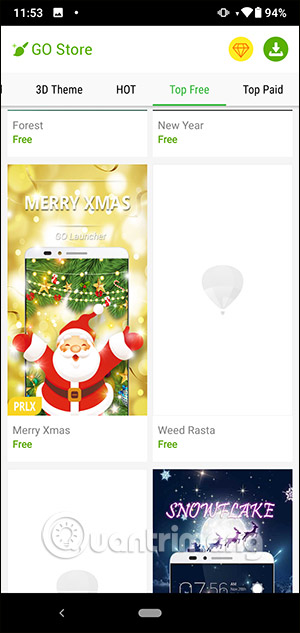 Theme Giáng sinh trên GO Launcher EX