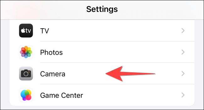 Select “Camera”