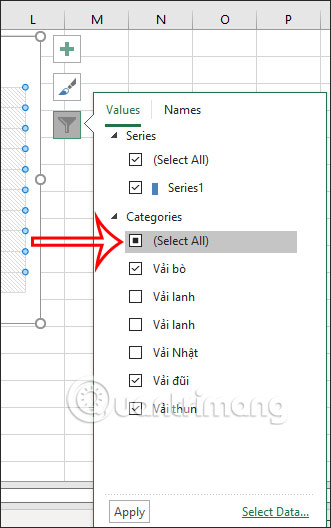 Cách dùng bộ lọc biểu đồ trong Excel - Ảnh minh hoạ 3