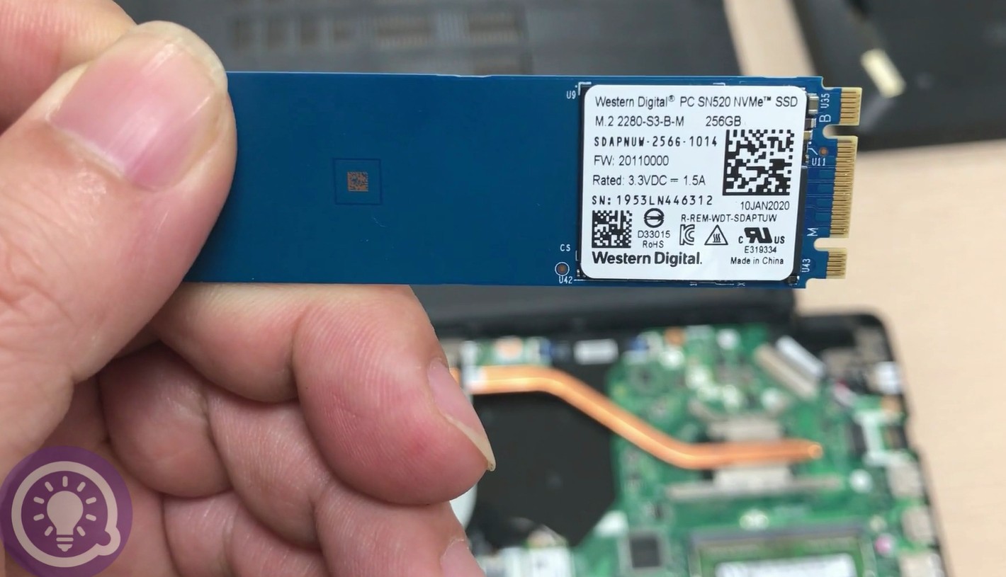 Close-up of the SSD