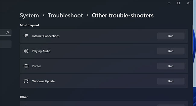 Click Other trouble-shooters